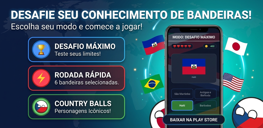 Adivinhe a Bandeira - Jogo de Geografia